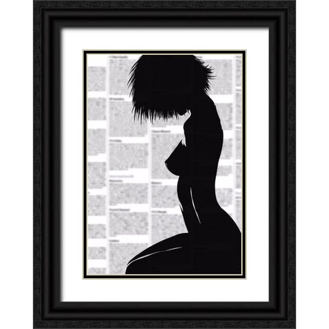 Whats in todays paper? Black Ornate Wood Framed Art Print with Double Matting by Harstedt, Tomas