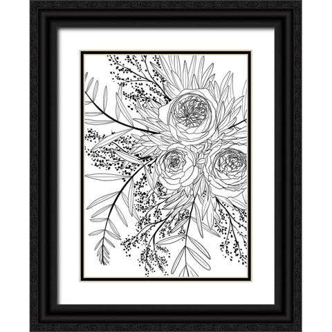 Haruyo bouquet Black Ornate Wood Framed Art Print with Double Matting by Laiz Blursbyai, Rosana