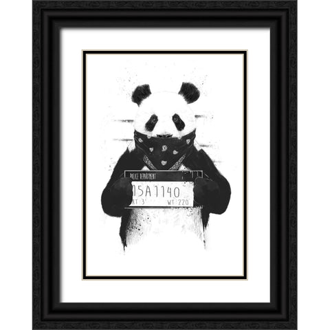 Bad Panda Black Ornate Wood Framed Art Print with Double Matting by Solti, Balazs