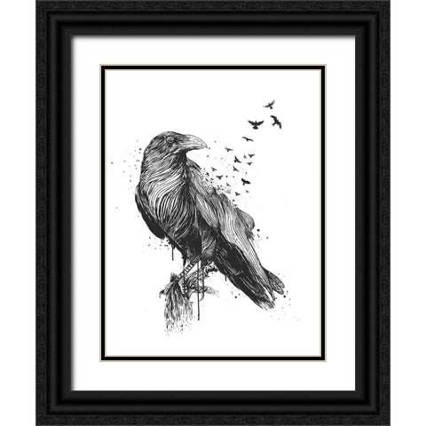 Born to be free Black Ornate Wood Framed Art Print with Double Matting by Solti, Balazs