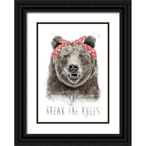 Break the rules Black Ornate Wood Framed Art Print with Double Matting by Solti, Balazs