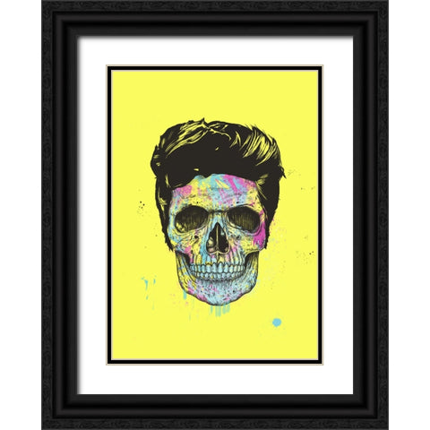 Color your skull Black Ornate Wood Framed Art Print with Double Matting by Solti, Balazs