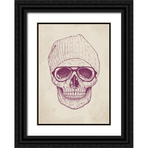 Cool Skull Black Ornate Wood Framed Art Print with Double Matting by Solti, Balazs