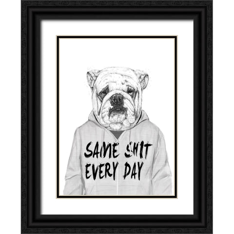 Same shit... Black Ornate Wood Framed Art Print with Double Matting by Solti, Balazs
