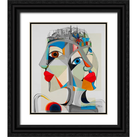 Copenhagen Black Ornate Wood Framed Art Print with Double Matting by Florea, Simona