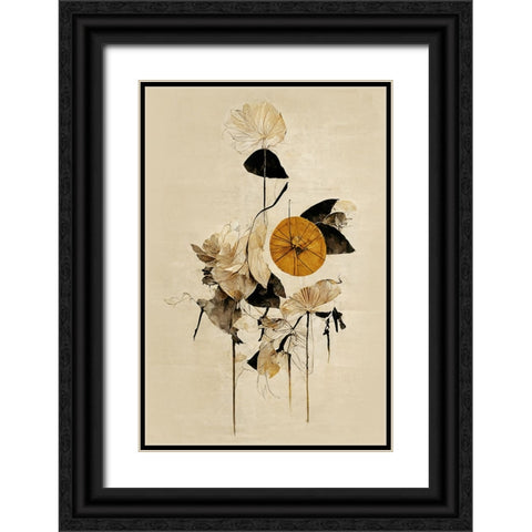 The Golden Wheel Black Ornate Wood Framed Art Print with Double Matting by Treechild