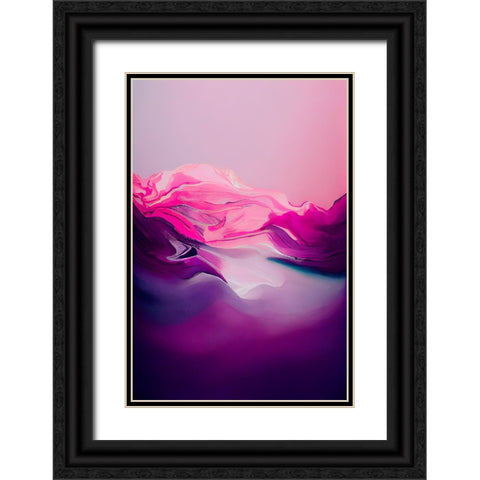 Purple Wave Black Ornate Wood Framed Art Print with Double Matting by Treechild