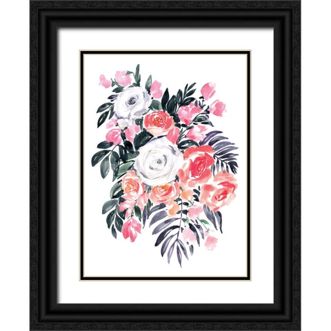 Harriet bouquet in raspberry pink Black Ornate Wood Framed Art Print with Double Matting by Laiz Blursbyai, Rosana