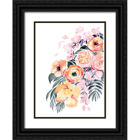 Danette bouquet in coral Black Ornate Wood Framed Art Print with Double Matting by Laiz Blursbyai, Rosana
