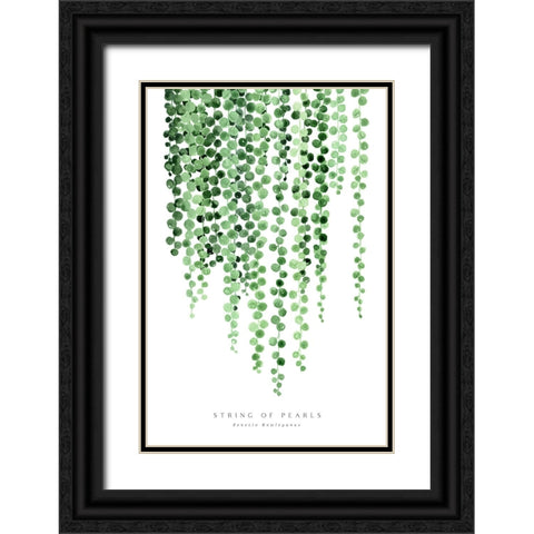 Watercolor string of pearls Black Ornate Wood Framed Art Print with Double Matting by Laiz Blursbyai, Rosana