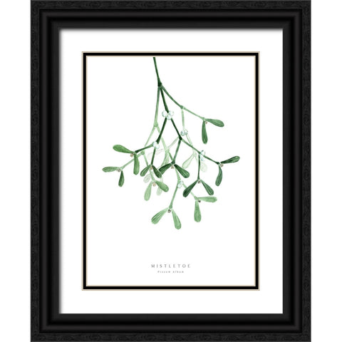 Watercolor mistletoe Black Ornate Wood Framed Art Print with Double Matting by Laiz Blursbyai, Rosana