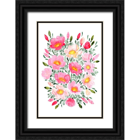 Winterlynn bouquet in pink Black Ornate Wood Framed Art Print with Double Matting by Laiz Blursbyai, Rosana