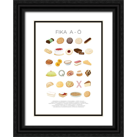 FIKA A-AÂ– Black Ornate Wood Framed Art Print with Double Matting by Eleonora, Aminah