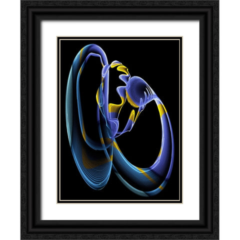 Earphone Black Ornate Wood Framed Art Print with Double Matting by Mystic Number