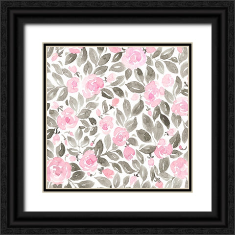 Miriam flowers in pink Black Ornate Wood Framed Art Print with Double Matting by Laiz Blursbyai, Rosana