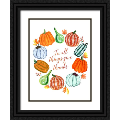 In all things give thanks Black Ornate Wood Framed Art Print with Double Matting by Laiz Blursbyai, Rosana
