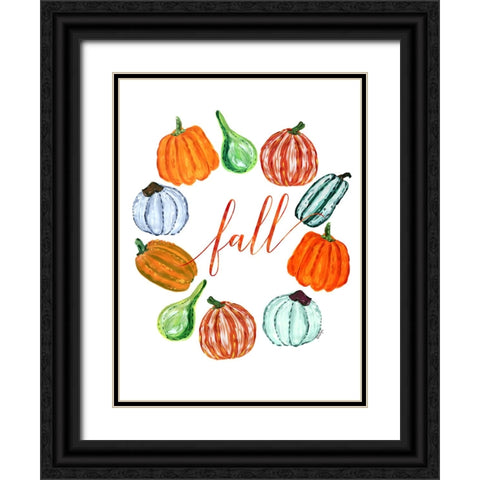 Fall pumkins Black Ornate Wood Framed Art Print with Double Matting by Laiz Blursbyai, Rosana