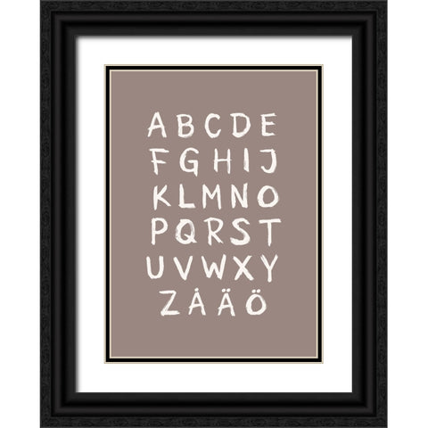 ABC Toothy Brun Black Ornate Wood Framed Art Print with Double Matting by Eleonora, Aminah