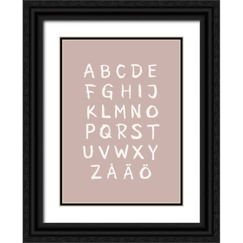 ABC Toothy Rosa Black Ornate Wood Framed Art Print with Double Matting by Eleonora, Aminah