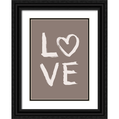 LOVE Toothy Brown Black Ornate Wood Framed Art Print with Double Matting by Eleonora, Aminah