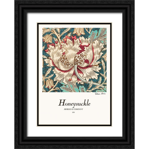Honeysuckle Black Ornate Wood Framed Art Print with Double Matting by Pictufy