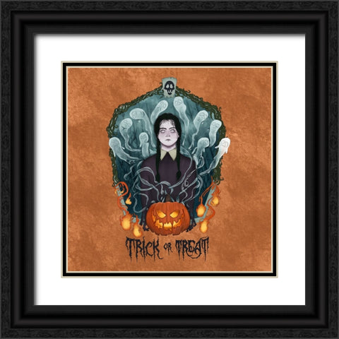 Spooky Trick or Treat Black Ornate Wood Framed Art Print with Double Matting by Joseph, Mary