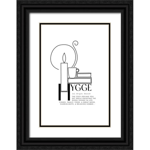 Illustrated hygge definition Black Ornate Wood Framed Art Print with Double Matting by Laiz Blursbyai, Rosana