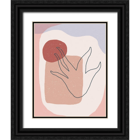 Boho Plant Black Ornate Wood Framed Art Print with Double Matting by Demir, Aylin