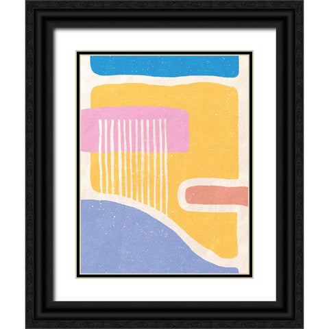 Geometrical Face Black Ornate Wood Framed Art Print with Double Matting by Demir, Aylin