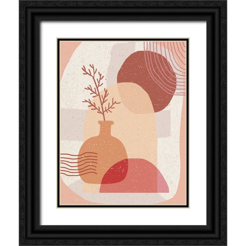 Boho Plant a Pot Black Ornate Wood Framed Art Print with Double Matting by Demir, Aylin