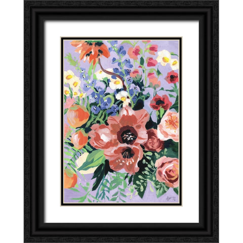 Tropical Bouqet Black Ornate Wood Framed Art Print with Double Matting by Zwara, Ania