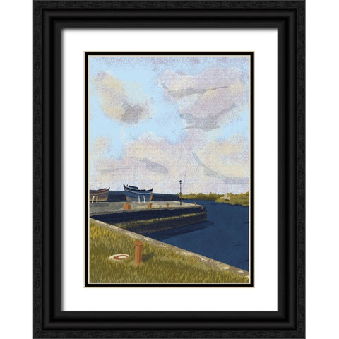Ireland-Kinvara Harbour-County Galway Black Ornate Wood Framed Art Print with Double Matting by Trudgett, Charlotte