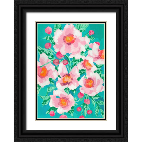 Anemones With Pink Fruits Black Ornate Wood Framed Art Print with Double Matting by Zwara, Ania
