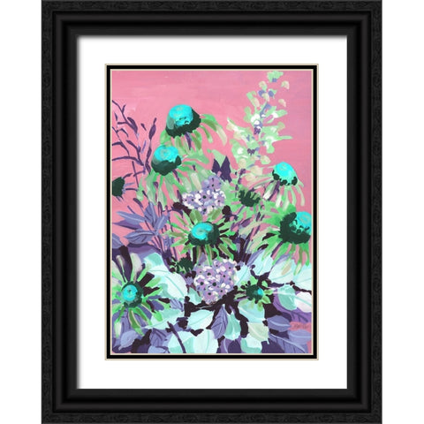 Echinacea pink sky Black Ornate Wood Framed Art Print with Double Matting by Zwara, Ania