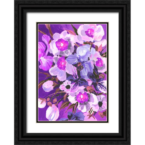 Purple Orchid Black Ornate Wood Framed Art Print with Double Matting by Zwara, Ania
