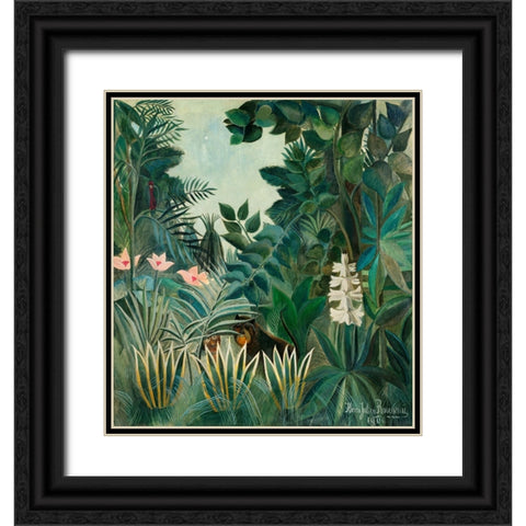 The Equatorial Jungle Black Ornate Wood Framed Art Print with Double Matting by Pictufy