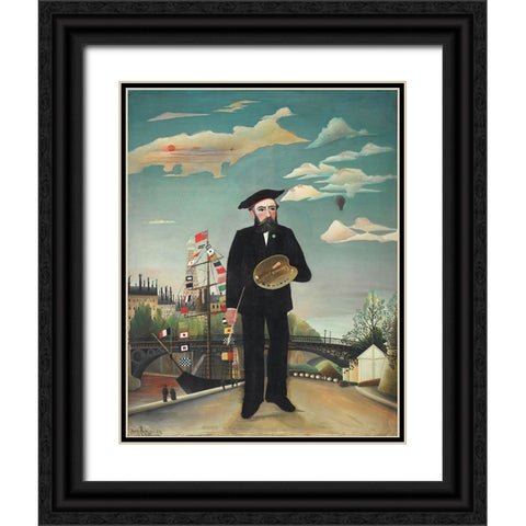 Self Portrait 1890 Black Ornate Wood Framed Art Print with Double Matting by Pictufy