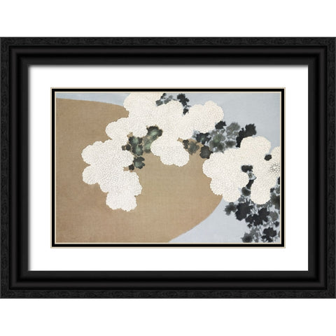 Blossom From Momoyogusa Black Ornate Wood Framed Art Print with Double Matting by Pictufy