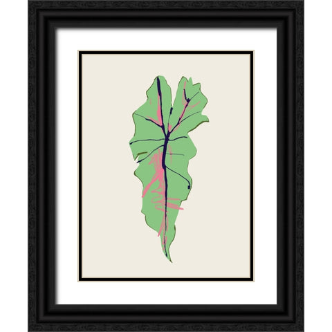 Alocasia Polly Black Ornate Wood Framed Art Print with Double Matting by Gulina, Francesco