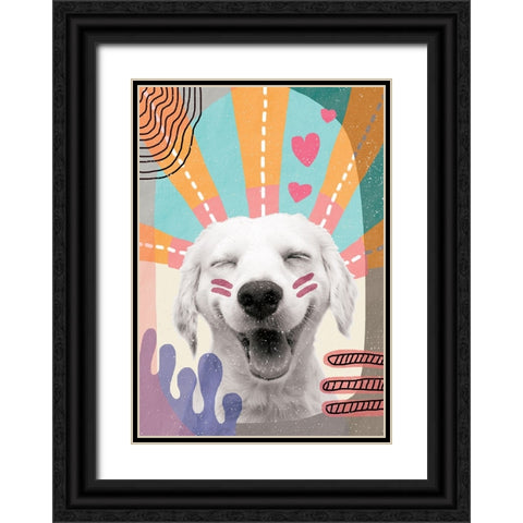 Inspired Dog Black Ornate Wood Framed Art Print with Double Matting by Demir, Aylin
