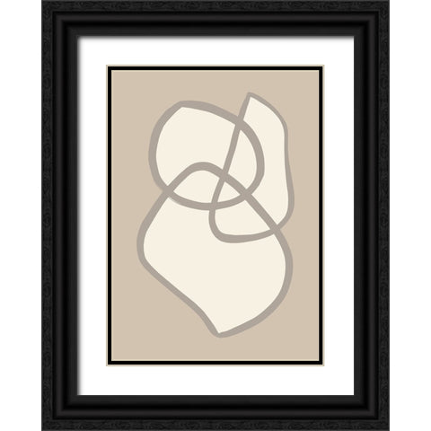 Shape 11 Black Ornate Wood Framed Art Print with Double Matting by Pictufy Studio