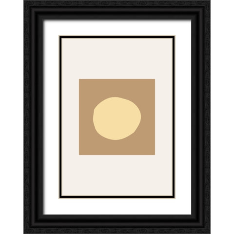 Abstract Circle Black Ornate Wood Framed Art Print with Double Matting by Pictufy Studio