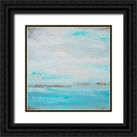 Smooth Sea 1 Black Ornate Wood Framed Art Print with Double Matting by Wattre, Francoise