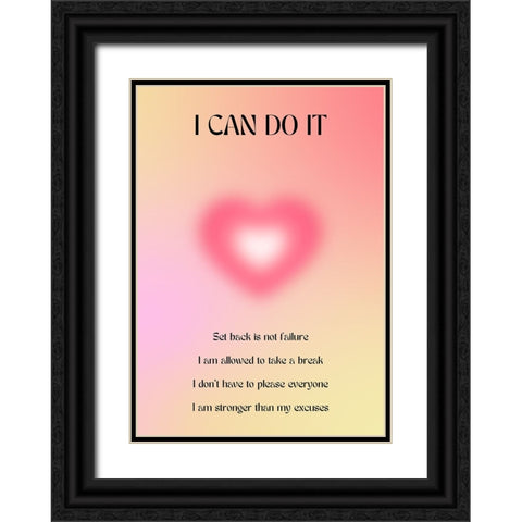 Motivational Aura Poster Black Ornate Wood Framed Art Print with Double Matting by Amelie