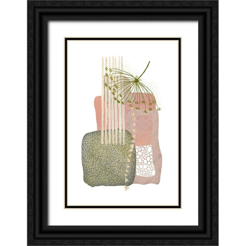 Delicate Pink and Green-3 Black Ornate Wood Framed Art Print with Double Matting by Moss, Sally Ann