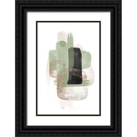 Simple Green-3 Black Ornate Wood Framed Art Print with Double Matting by Moss, Sally Ann
