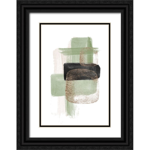 Simple Green-2 Black Ornate Wood Framed Art Print with Double Matting by Moss, Sally Ann