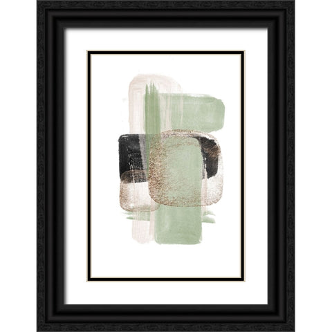 Simple Green-1 Black Ornate Wood Framed Art Print with Double Matting by Moss, Sally Ann