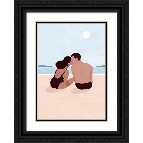 First Kiss Black Ornate Wood Framed Art Print with Double Matting by Tomljanovic, Maja