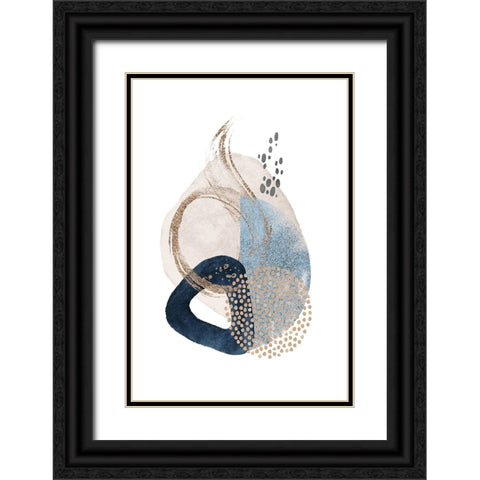 Smooth Shapes-3 Black Ornate Wood Framed Art Print with Double Matting by Moss, Sally Ann